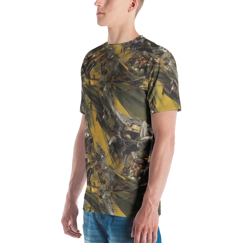 Ochre Momentum on Men's Crew Neck T-Shirt — Left