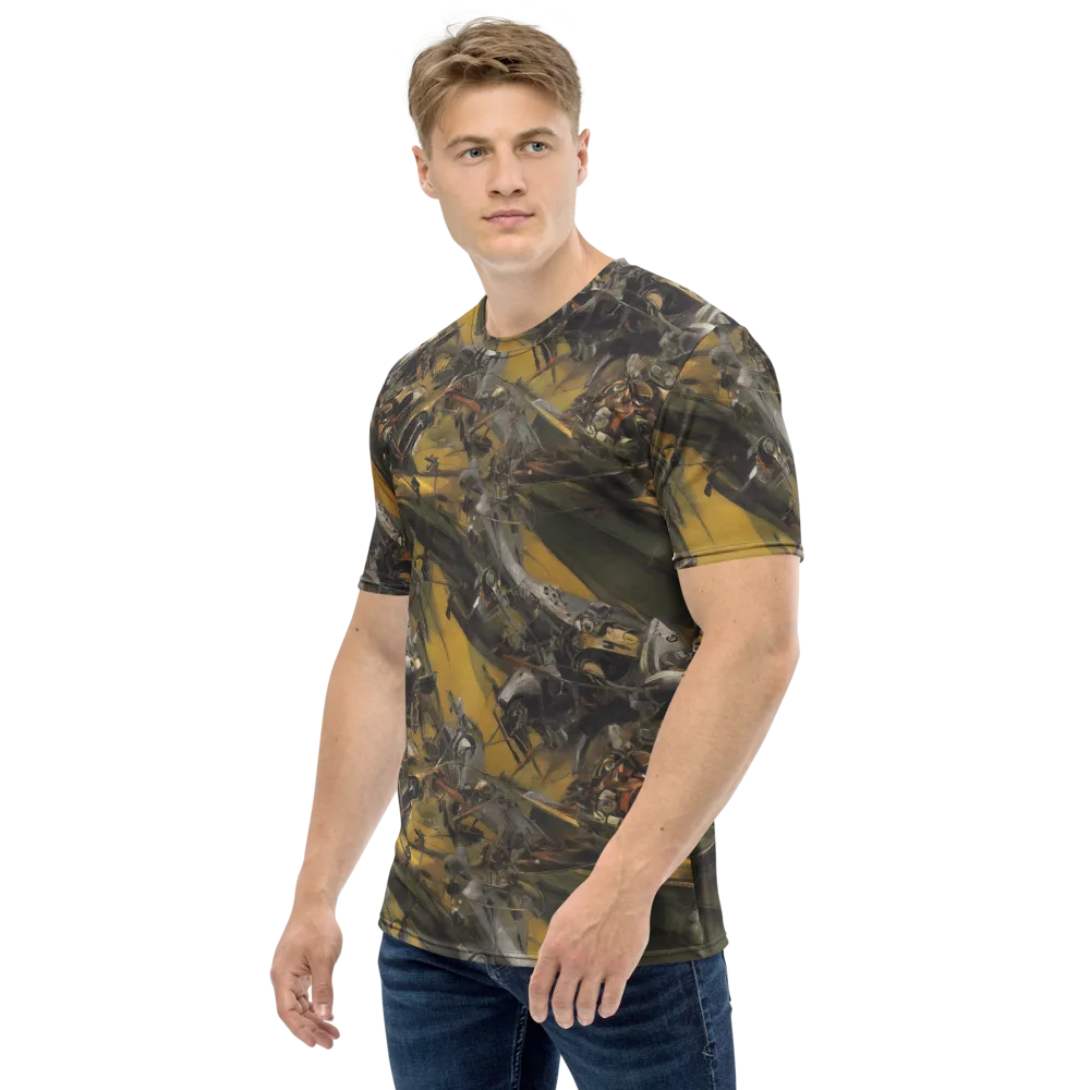 Ochre Momentum on Men's Crew Neck T-Shirt — Left