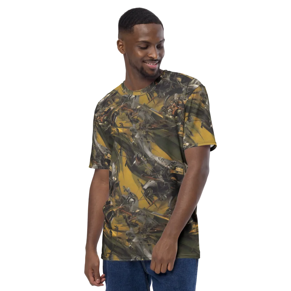 Ochre Momentum on Men's Crew Neck T-Shirt — Left