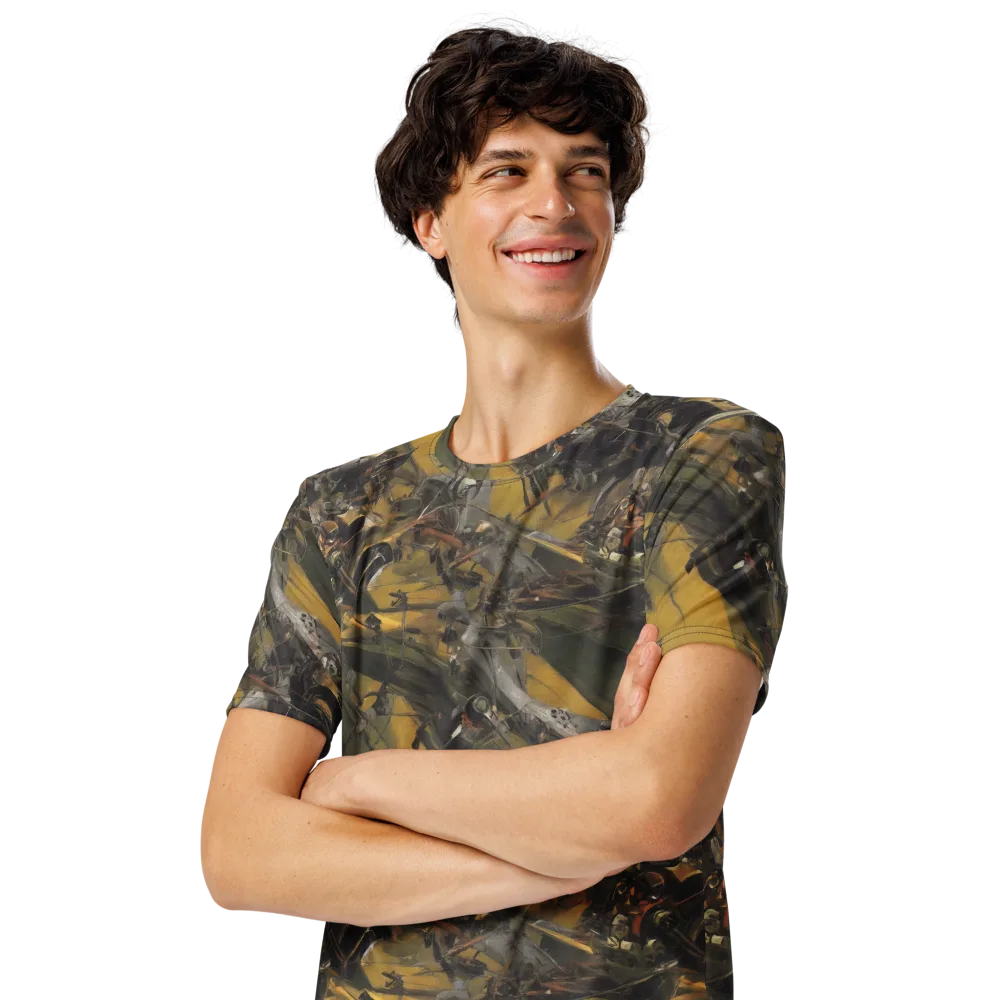 Ochre Momentum on Men's Crew Neck T-Shirt — Left Front