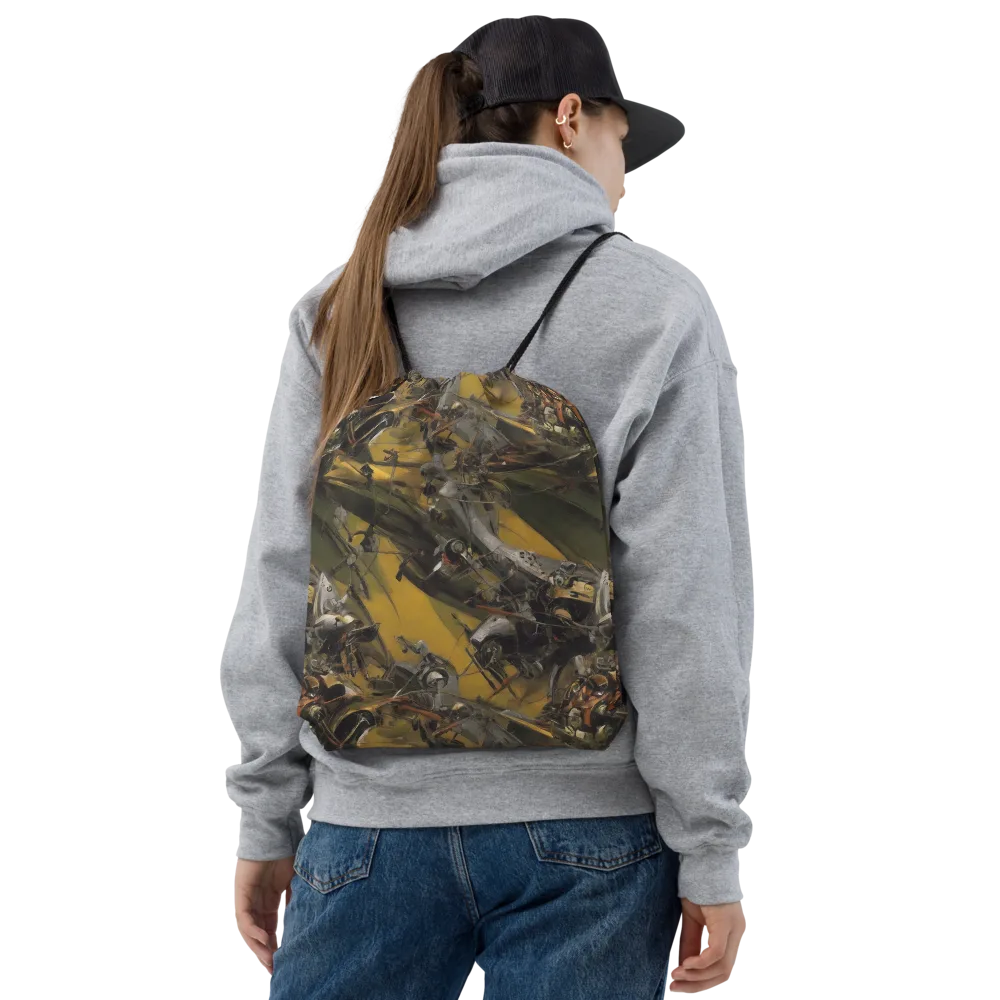 Ochre Momentum on Drawstring Bag — Front