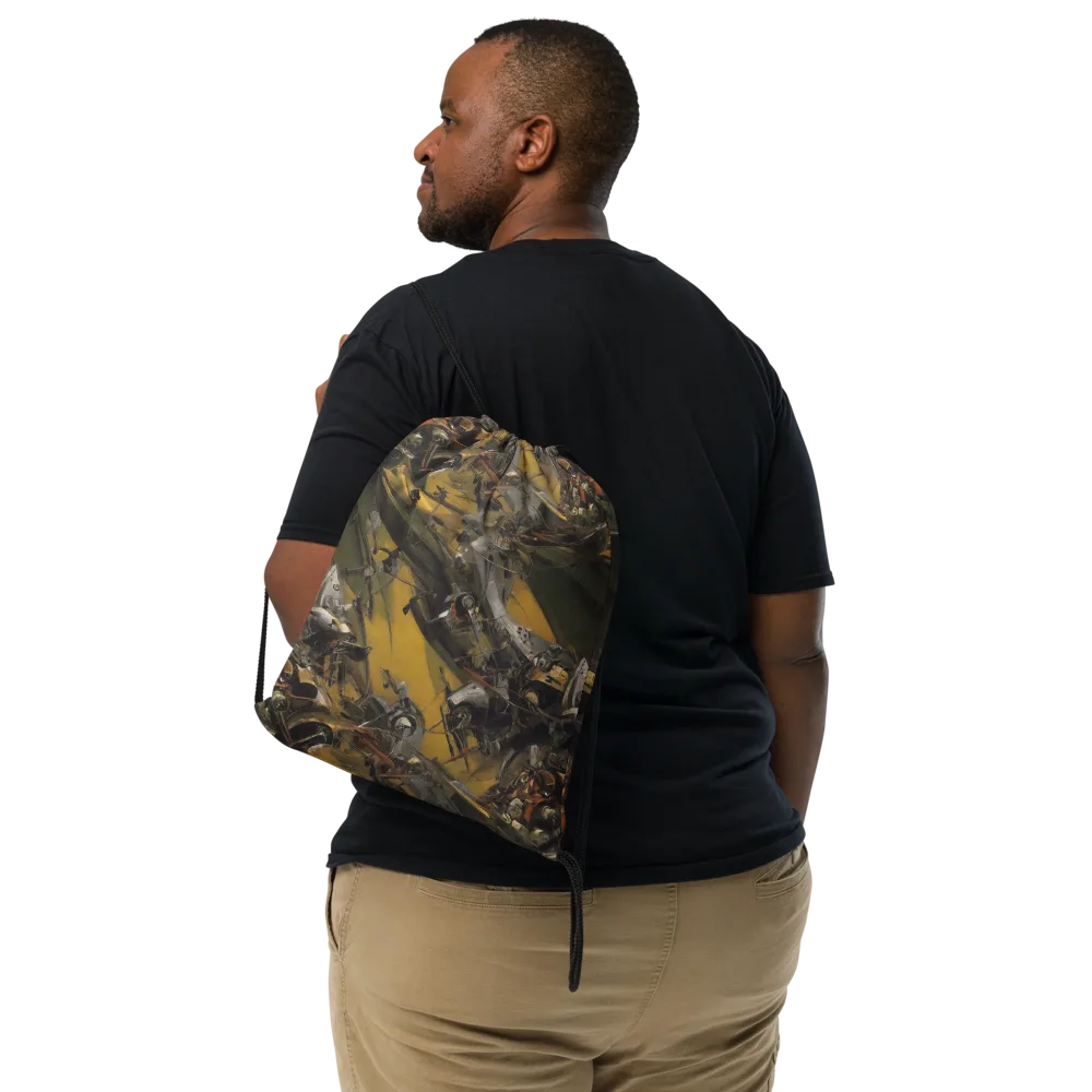 Ochre Momentum on Drawstring Bag — Front