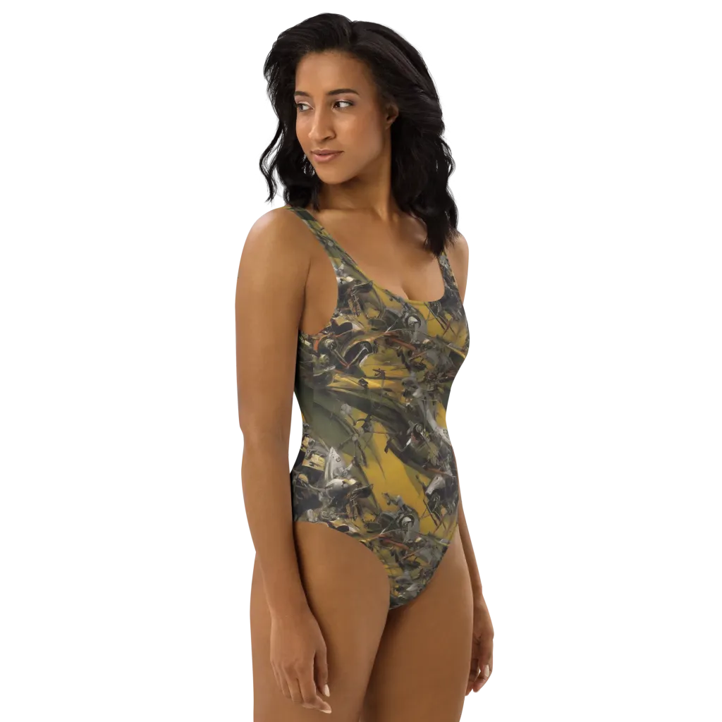 Ochre Momentum on One-Piece Swimsuit — Right