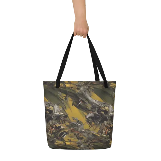 Ochre Momentum on a Large Tote Bag W/ Pocket