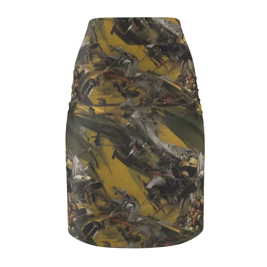 Ochre Momentum on Pencil Skirt — Back