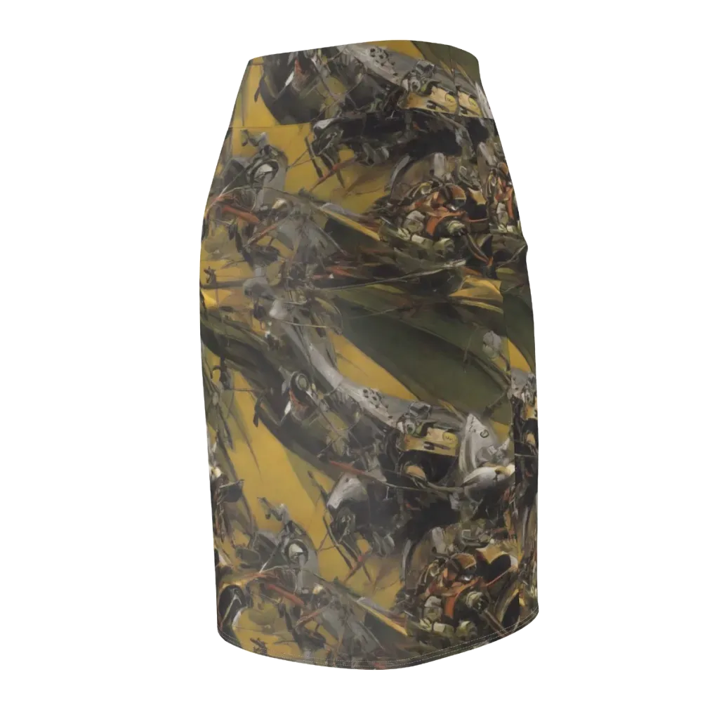 Ochre Momentum on Pencil Skirt — Back Side