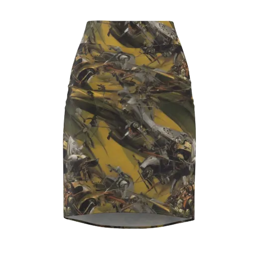 Ochre Momentum on a Pencil Skirt