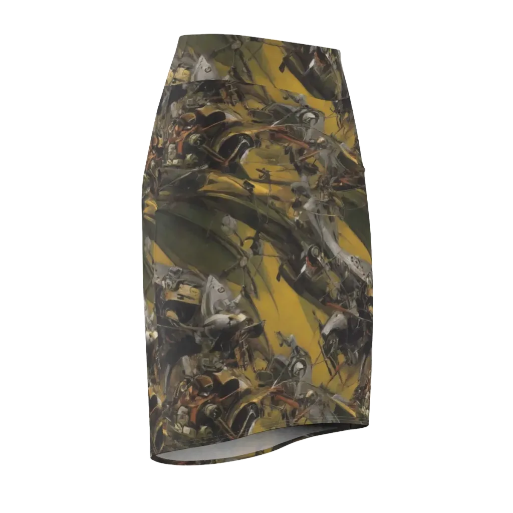 Ochre Momentum on Pencil Skirt — Front Side