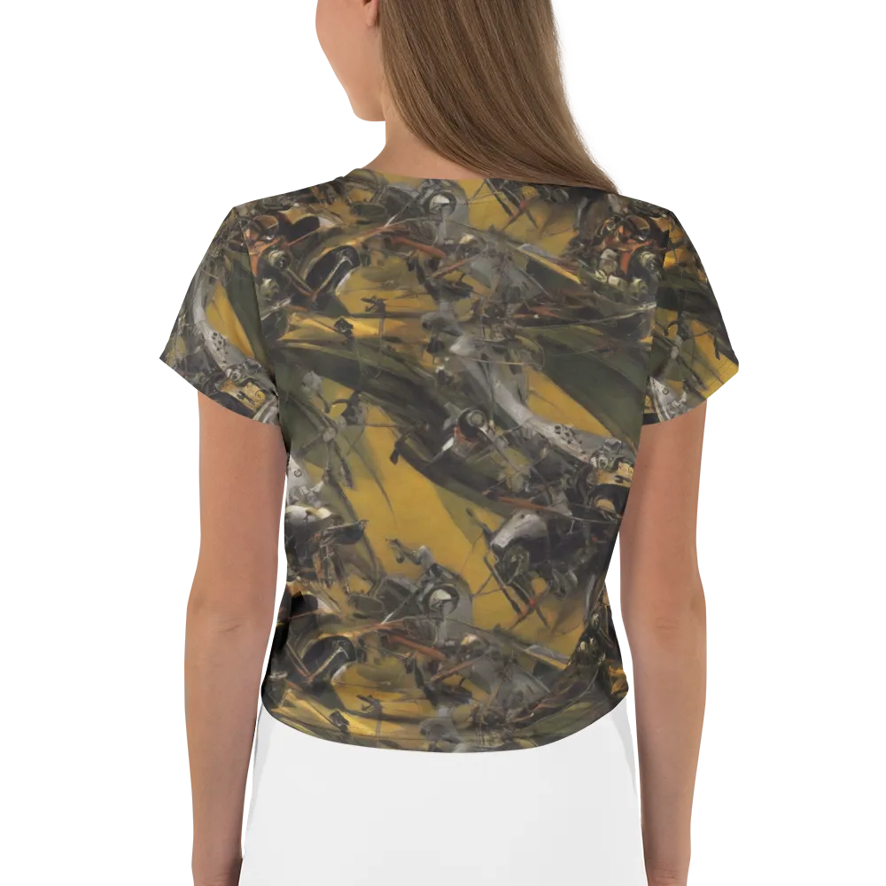 Ochre Momentum on Crop Tee — Back