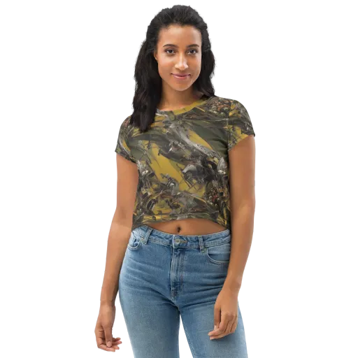 Ochre Momentum on a Crop Tee