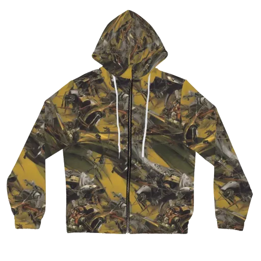 Ochre Momentum on a Women's Full-Zip Hoodie