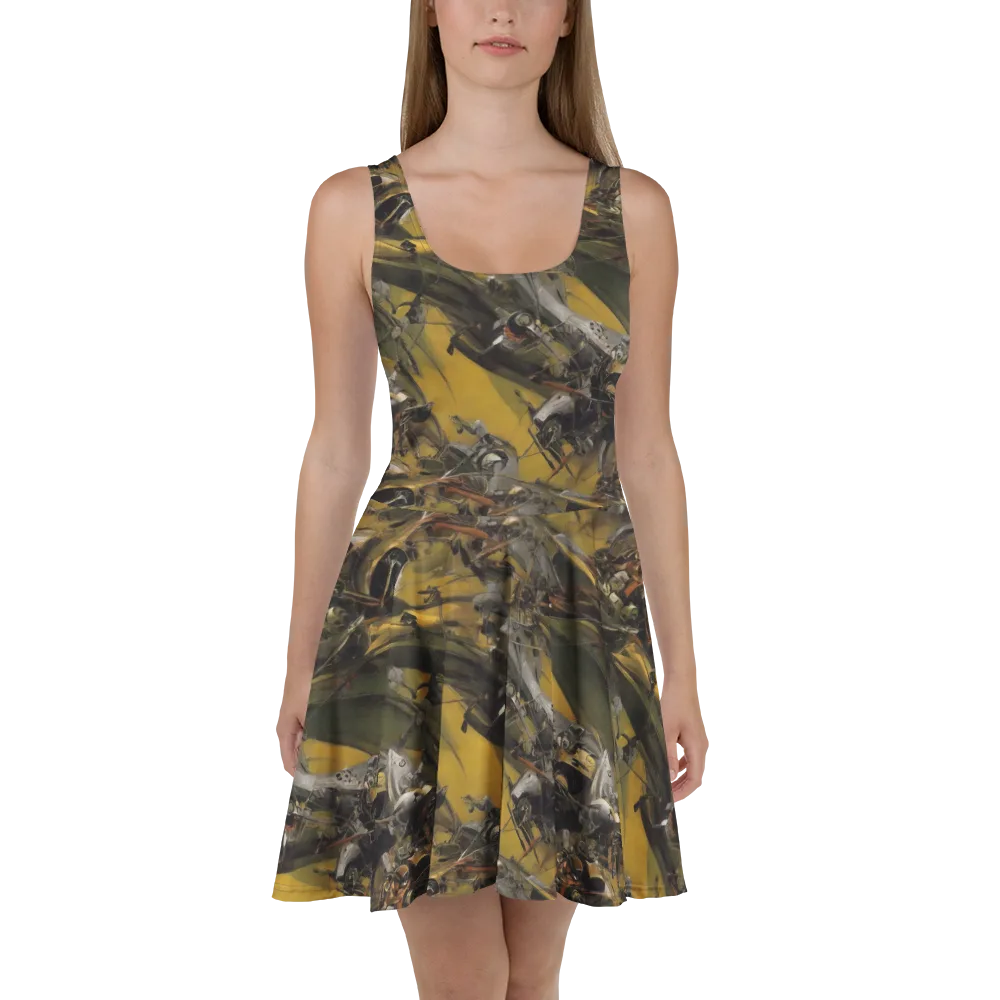 Ochre Momentum on Skater Dress — Front