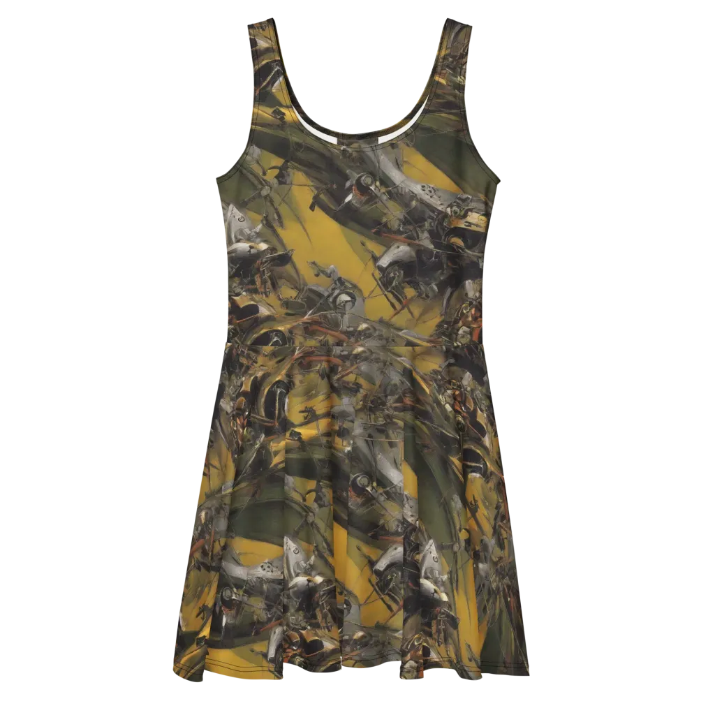 Ochre Momentum on Skater Dress — Front