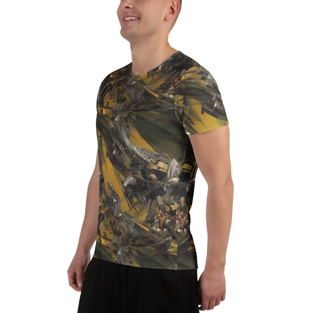 Ochre Momentum on Men's Athletic T-Shirt — Left