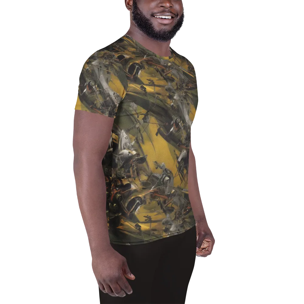 Ochre Momentum on Men's Athletic T-Shirt — Right