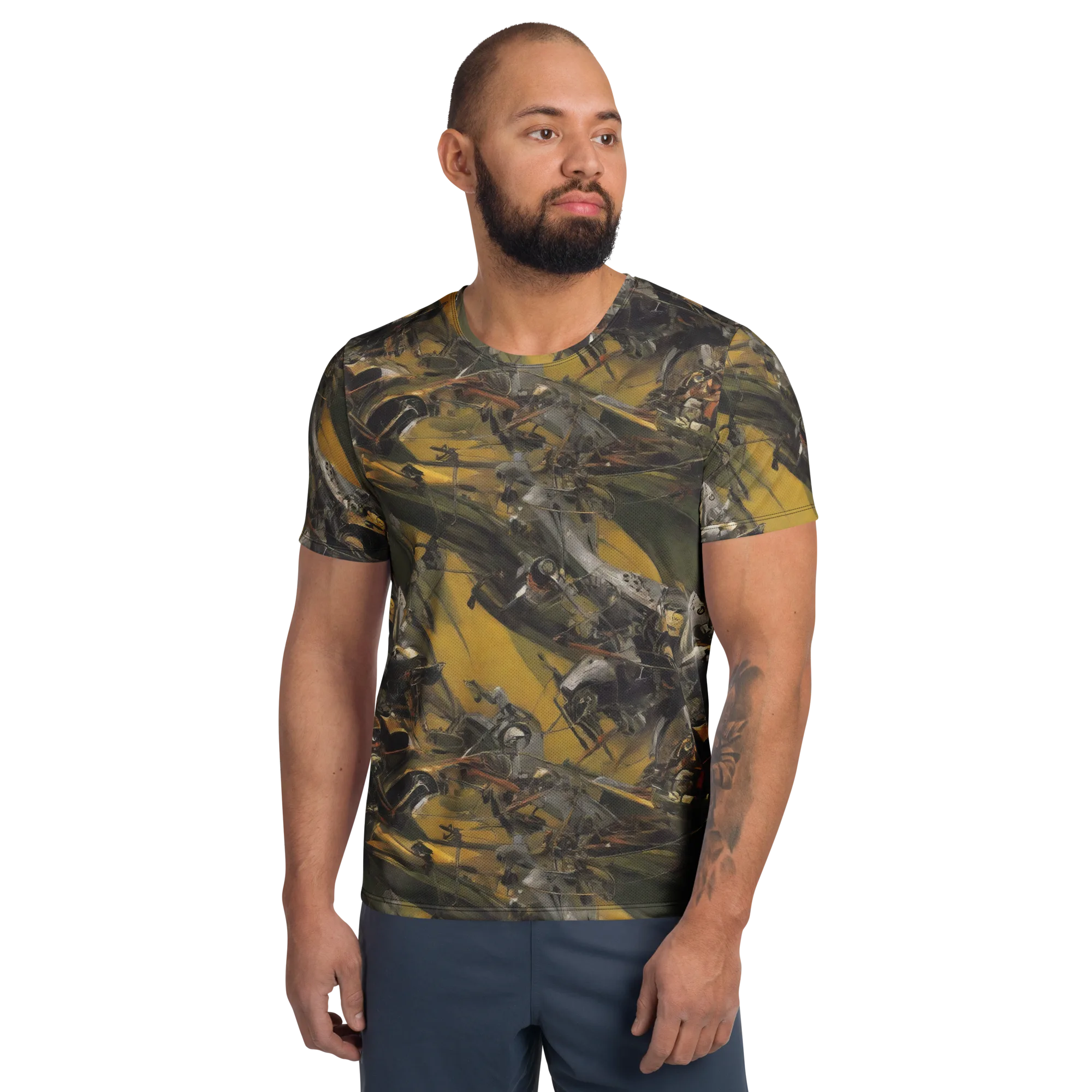 Ochre Momentum on Men's Athletic T-Shirt — Front