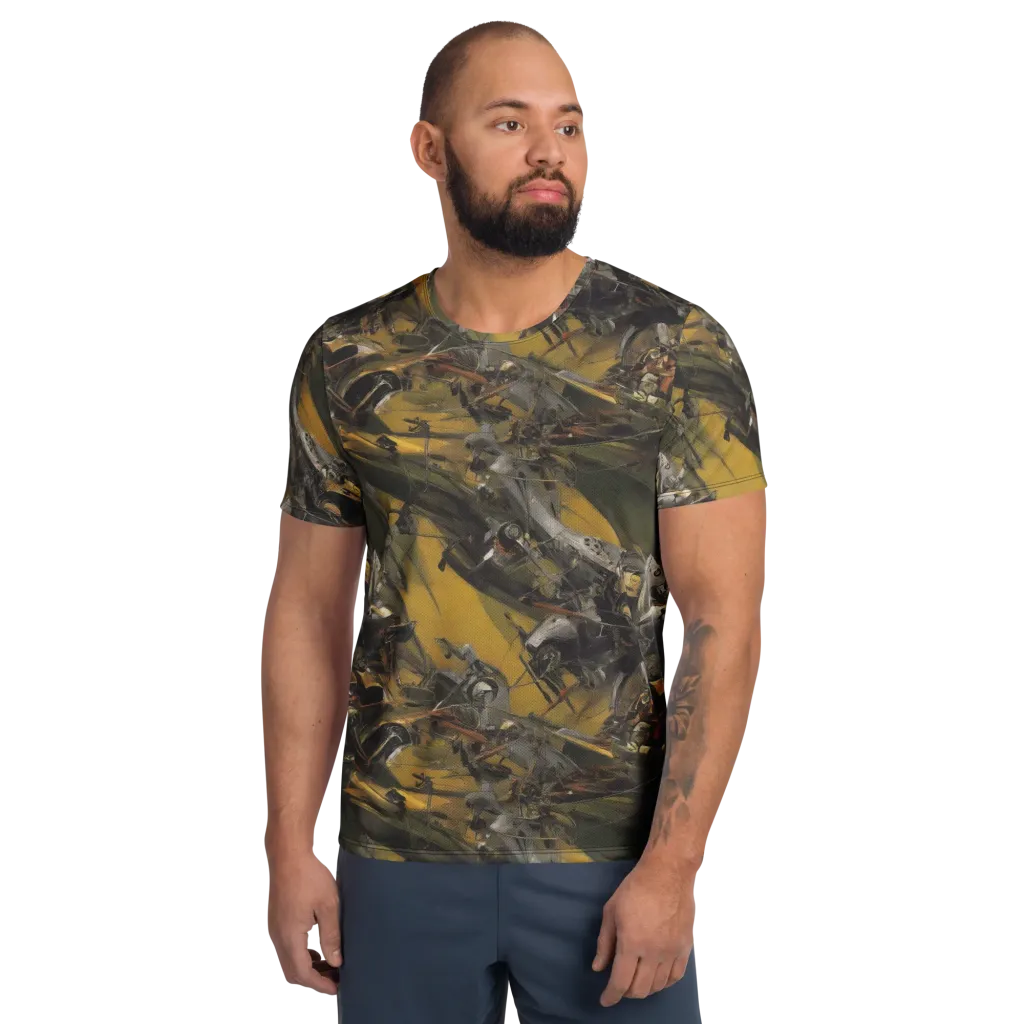 Ochre Momentum on Men's Athletic T-Shirt — Front