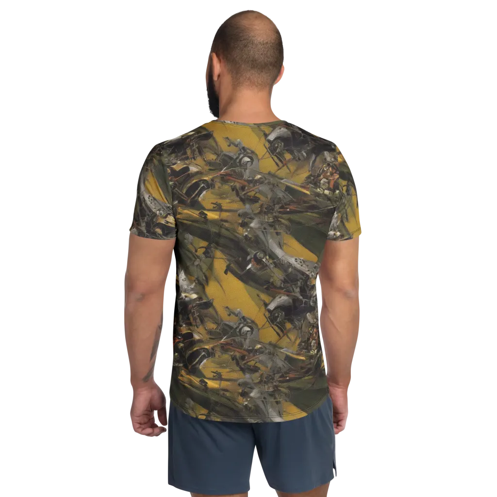 Ochre Momentum on Men's Athletic T-Shirt — Back