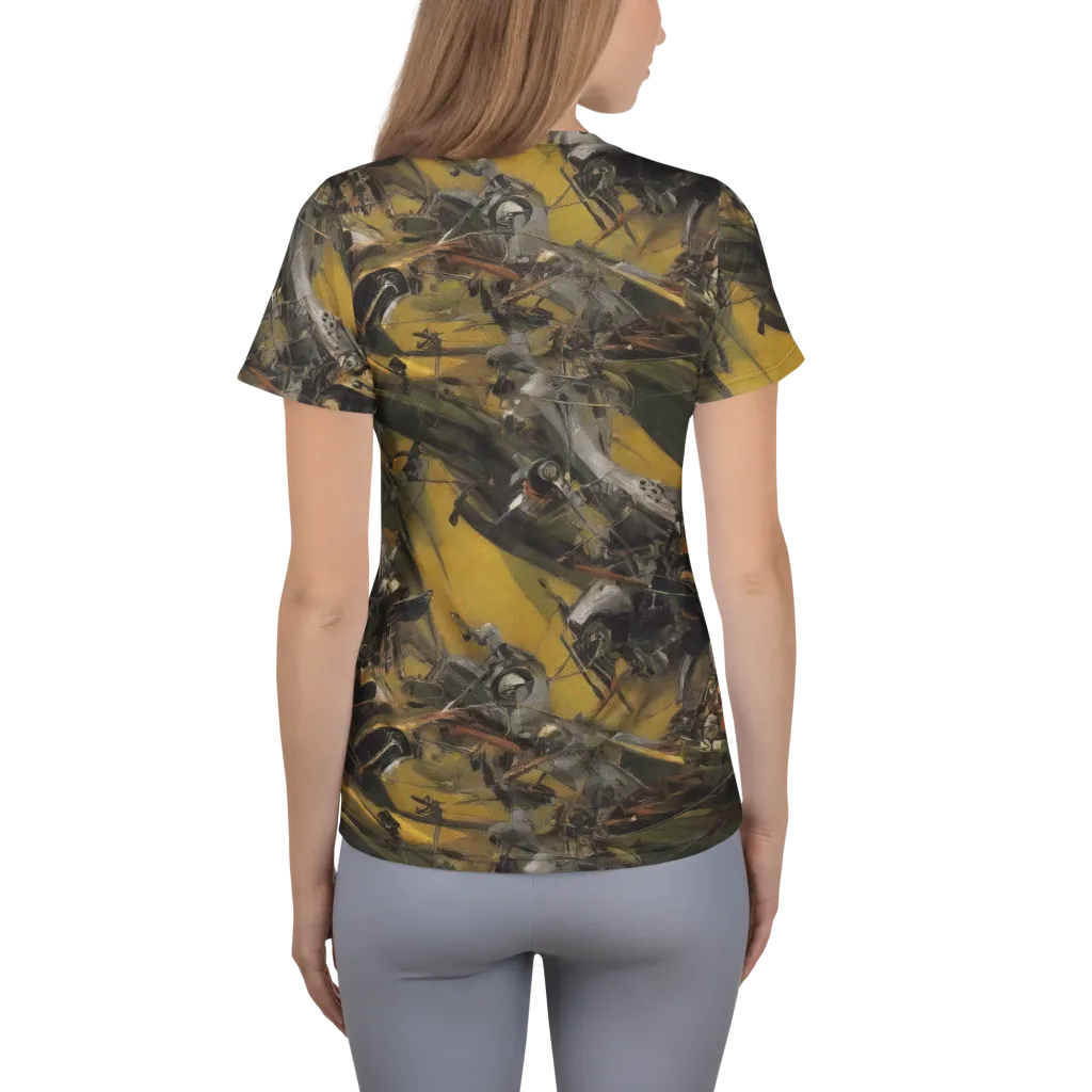 Ochre Momentum on Women's Athletic T-Shirt — Back