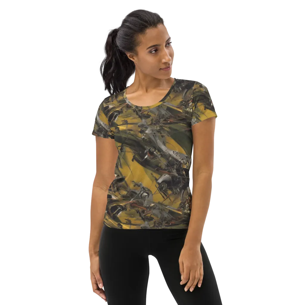 Ochre Momentum on Women's Athletic T-Shirt — Front