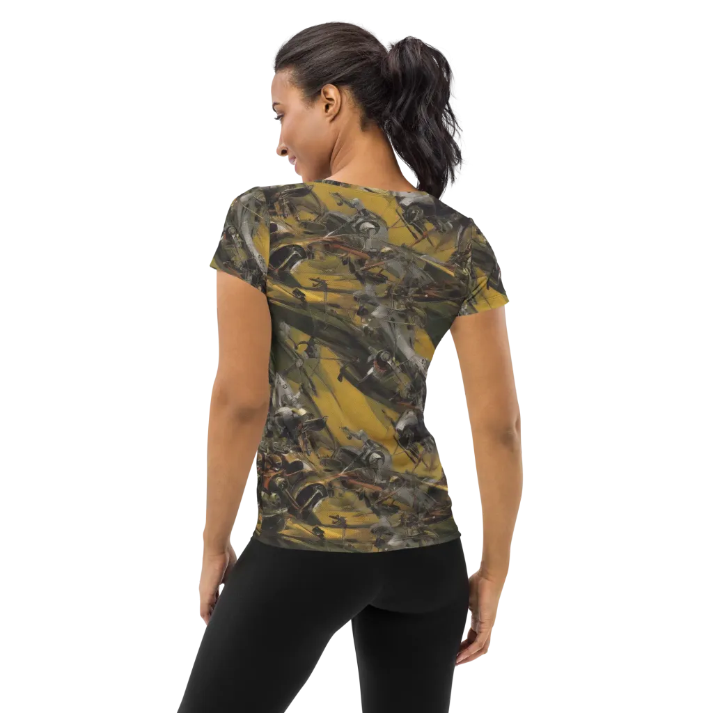 Ochre Momentum on Women's Athletic T-Shirt — Back