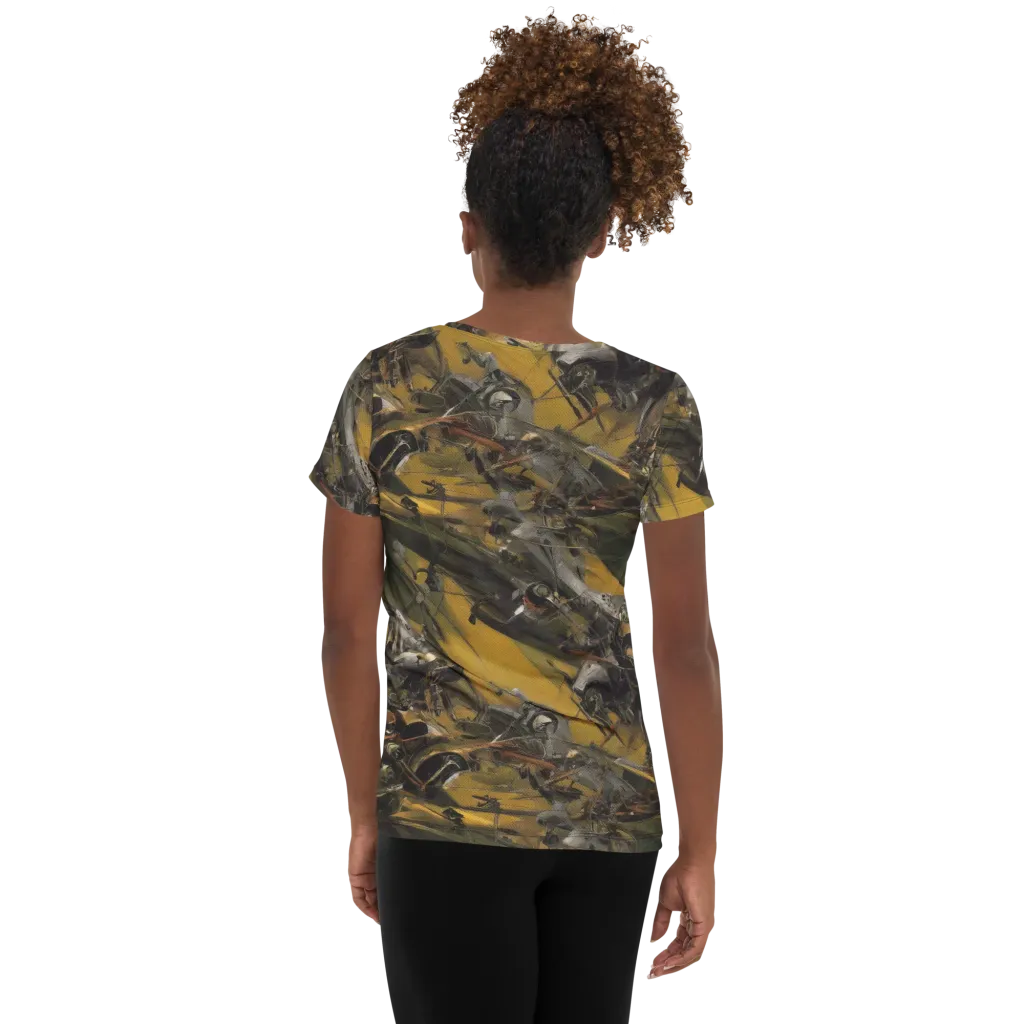 Ochre Momentum on Women's Athletic T-Shirt — Back