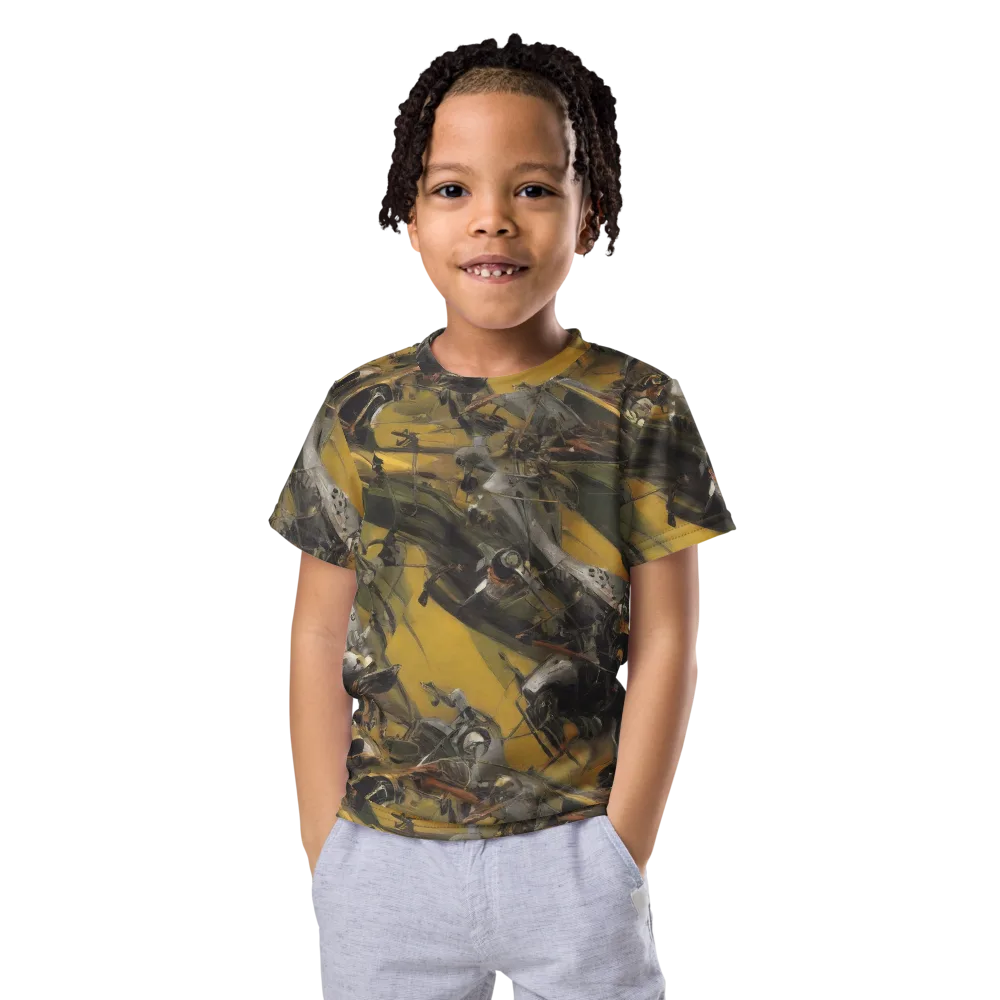 Ochre Momentum on Kids Crew Neck T-Shirt — Front