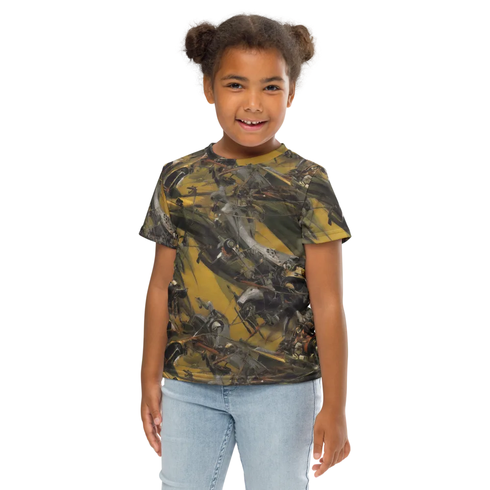 Ochre Momentum on Kids Crew Neck T-Shirt — Front