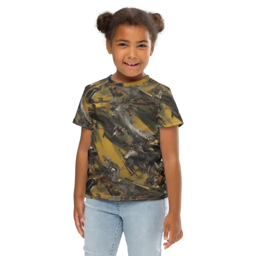 Ochre Momentum on a Kids Crew Neck T-Shirt