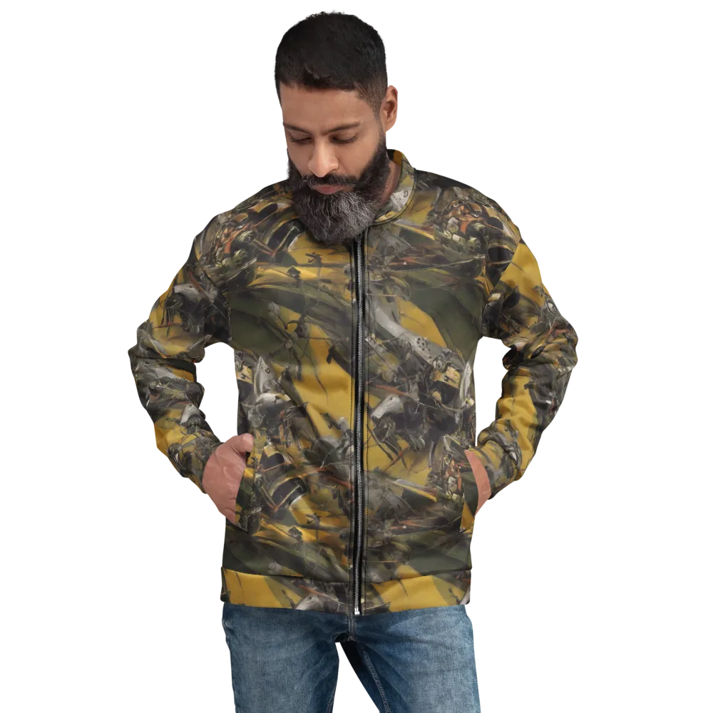 Ochre Momentum on Bomber Jacket — Front