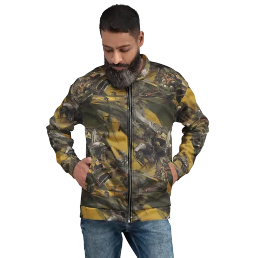 Ochre Momentum on a Bomber Jacket