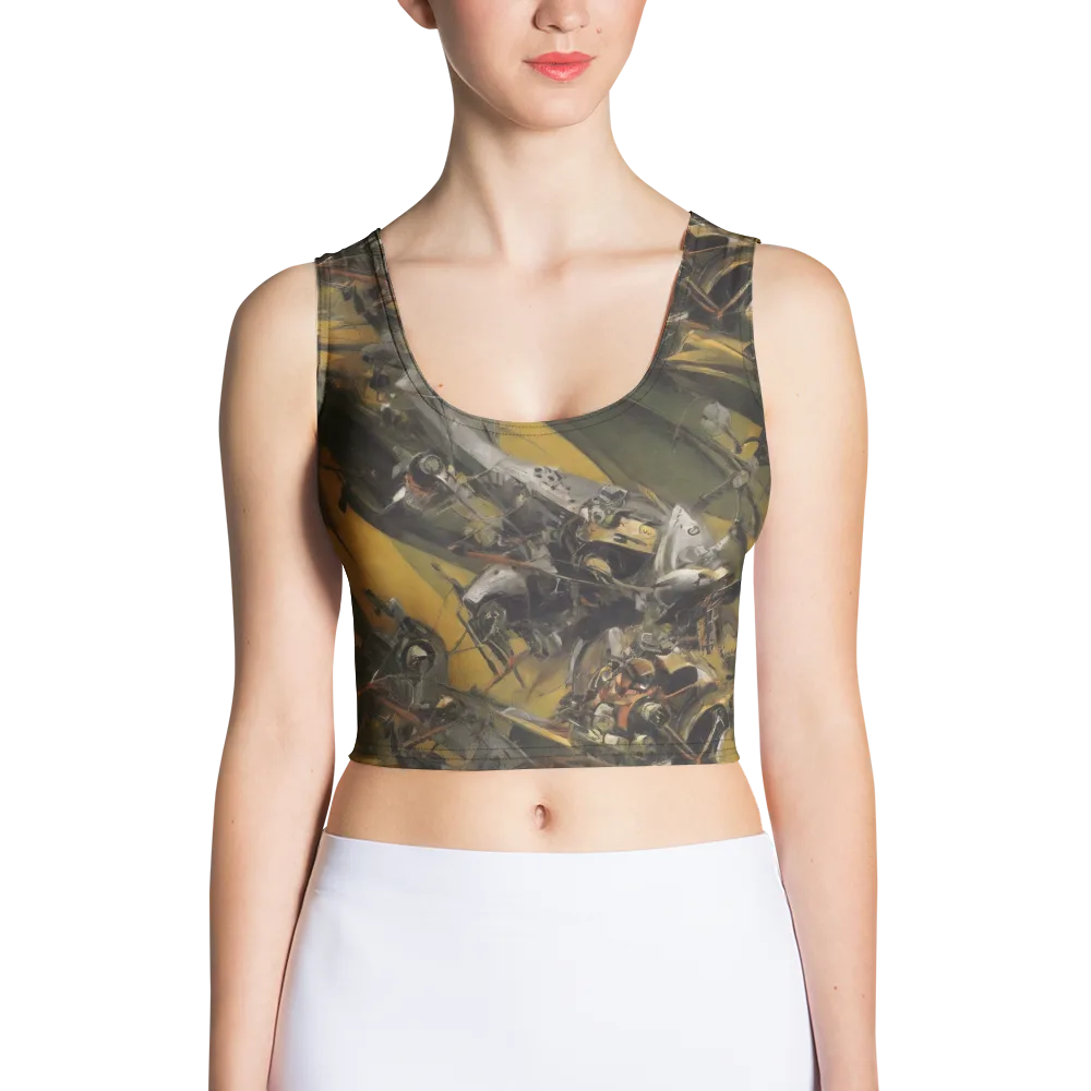 Ochre Momentum on Crop Top — Front
