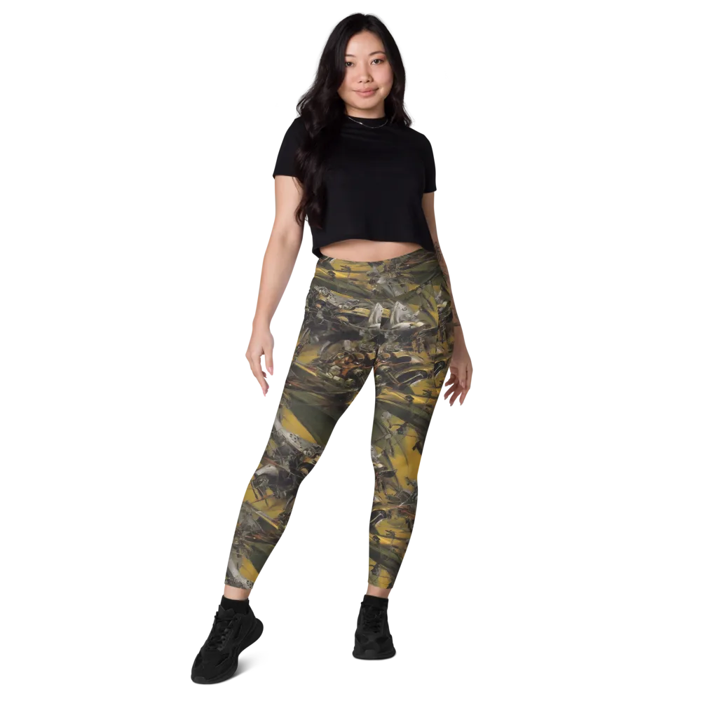 Ochre Momentum on Leggings with Pockets — Front