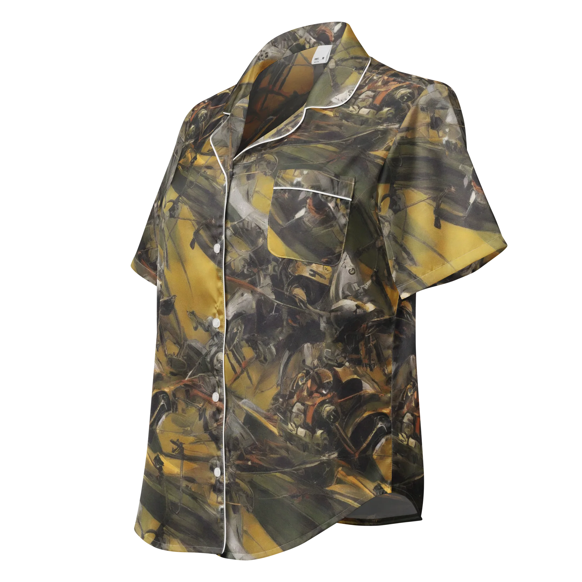 Ochre Momentum on Women's Short Sleeve Pajama Top — Left Front