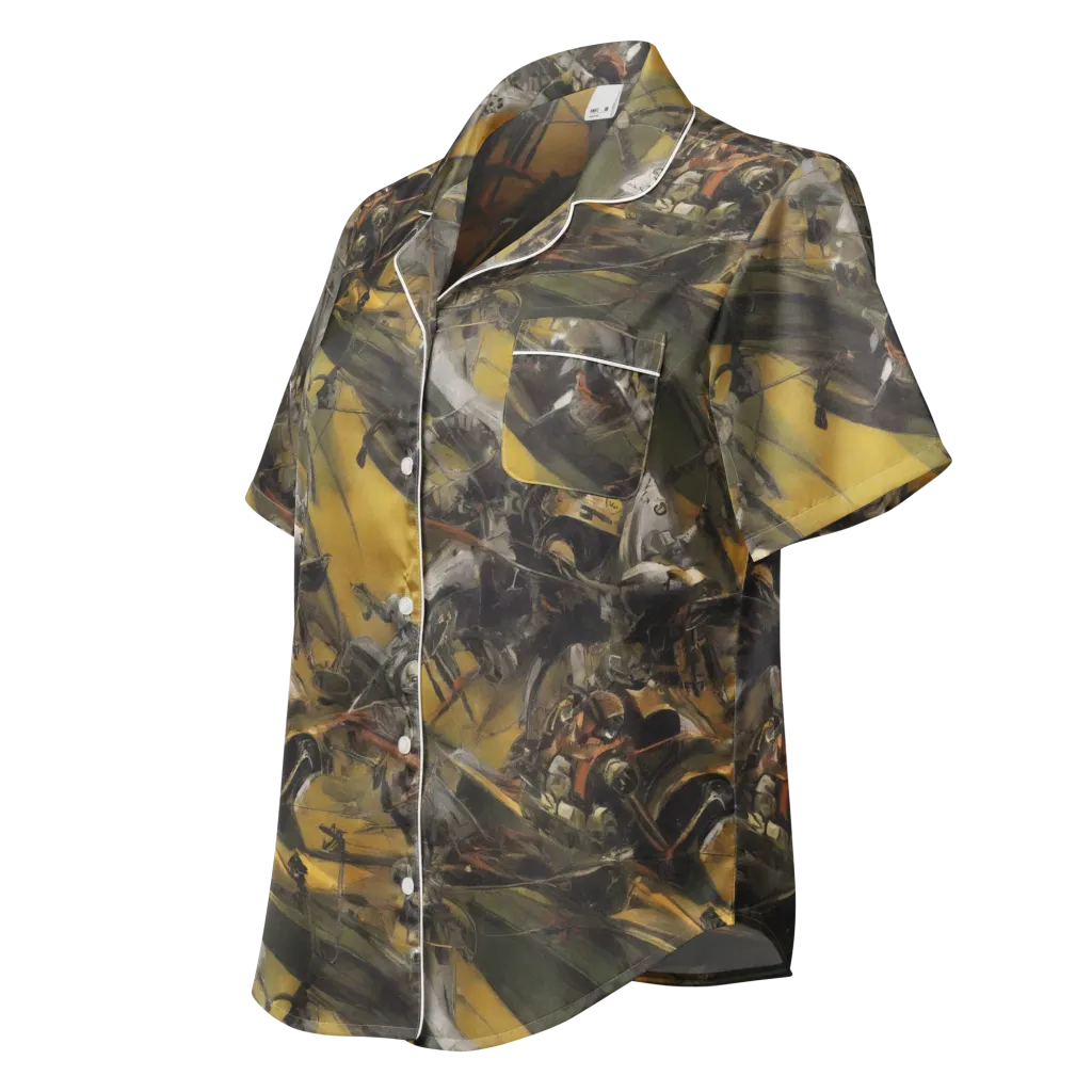 Ochre Momentum on Women's Short Sleeve Pajama Top — Left Front