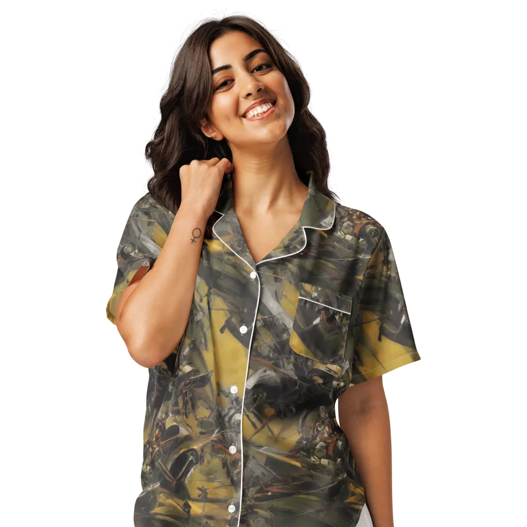 Ochre Momentum on Women's Short Sleeve Pajama Top — Front