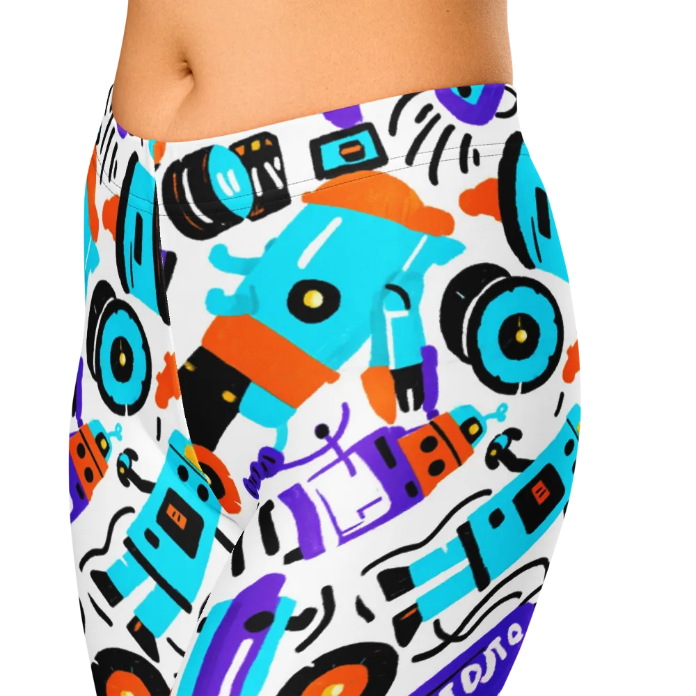 Robo Rave on Capri Leggings — Zoomed-in