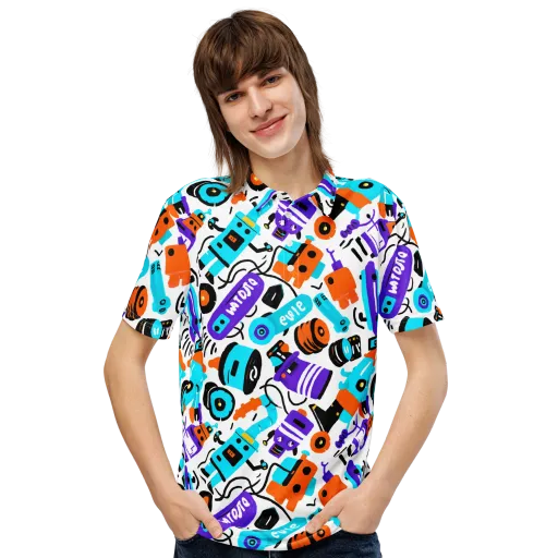 Robo Rave on a Men's Slim Fit Polo Shirt
