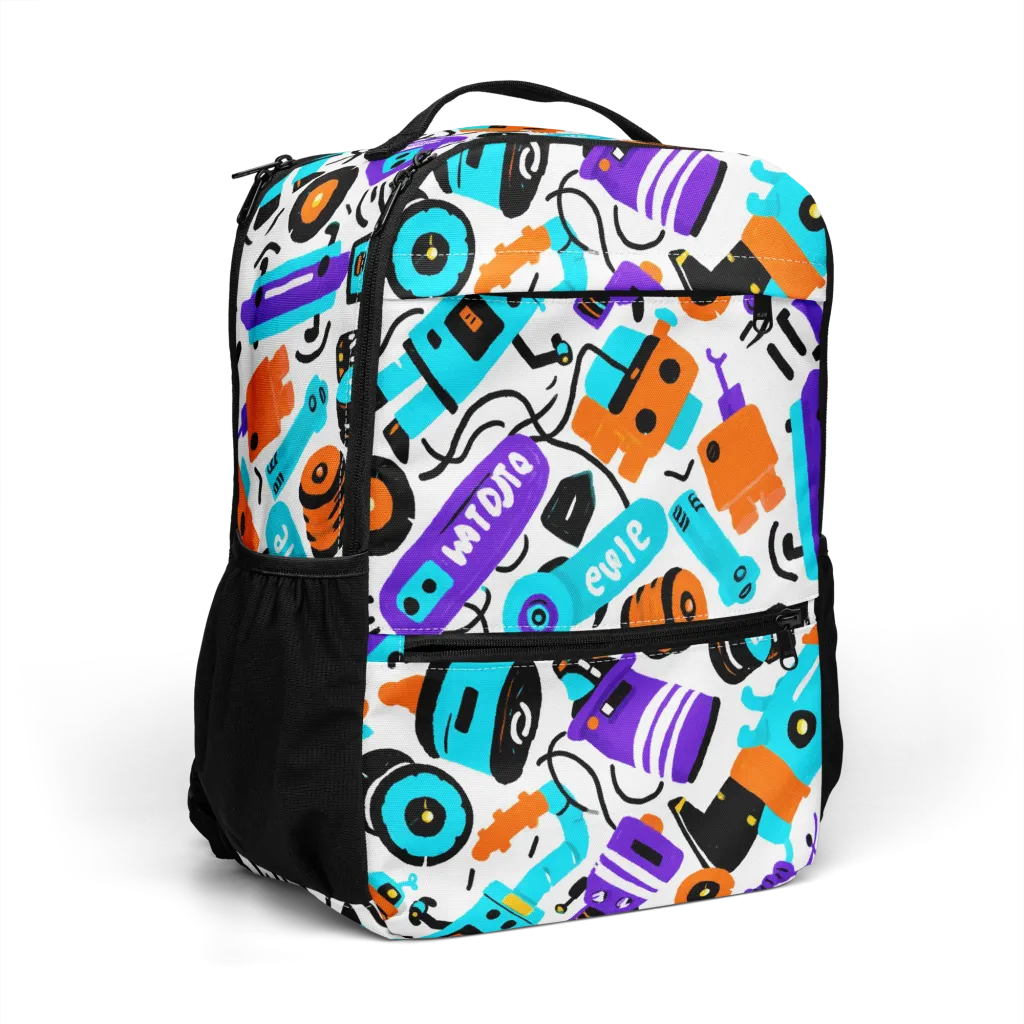Robo Rave on Utility Backpack — Right Front