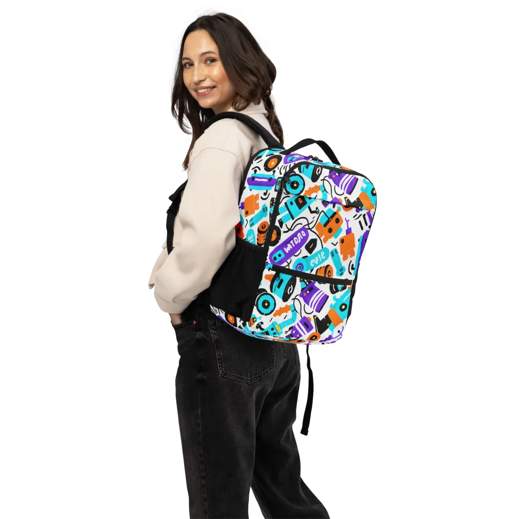 Robo Rave on Utility Backpack — Back