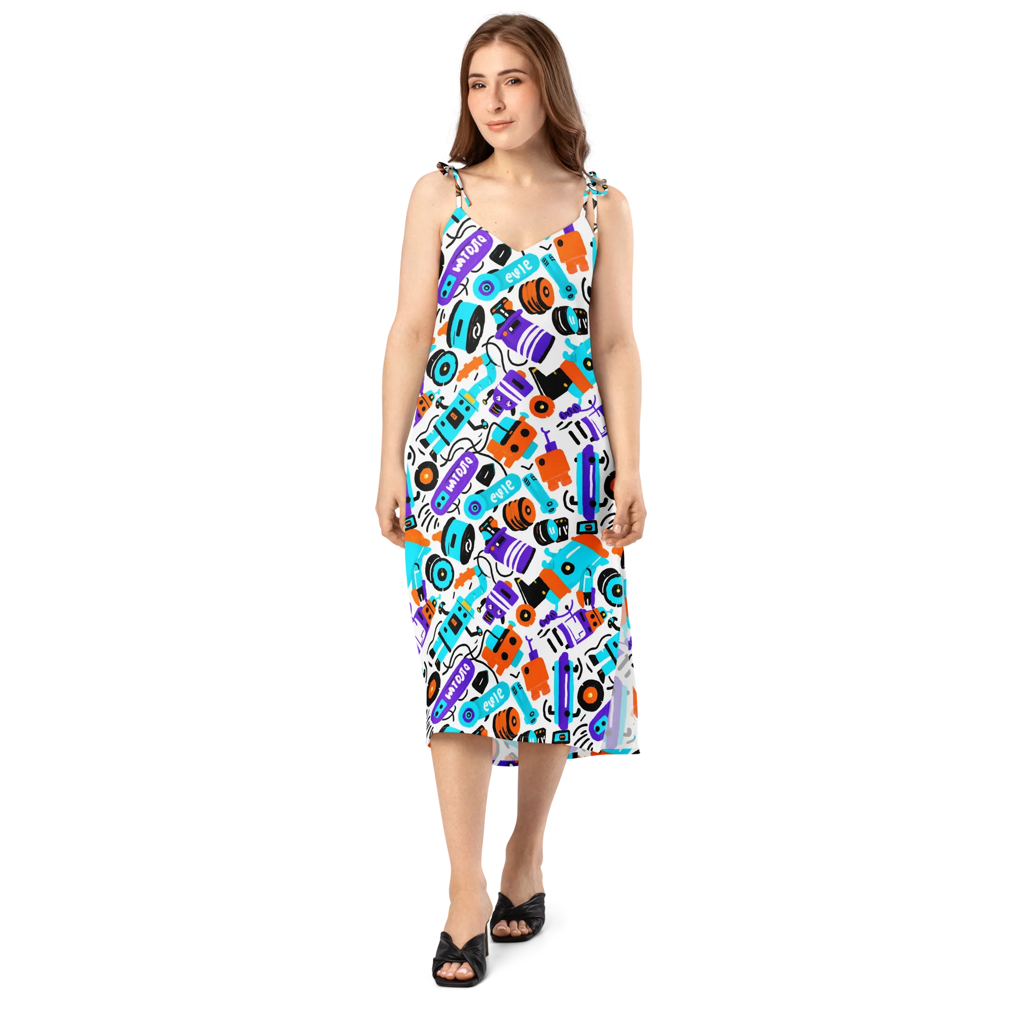 Robo Rave on Slip Dress — Front
