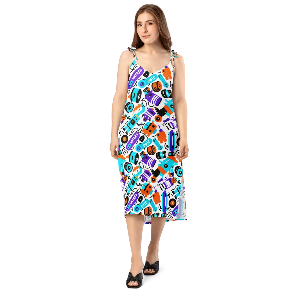 Robo Rave on Slip Dress — Front