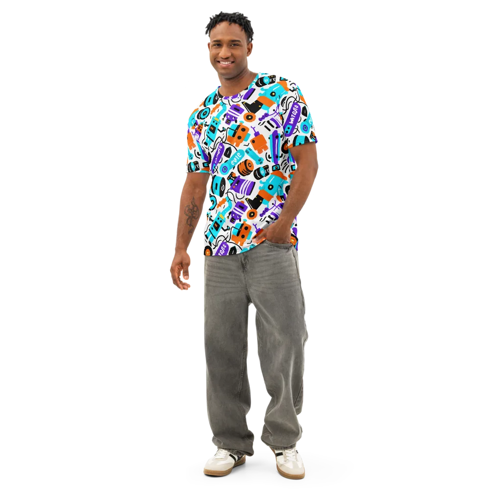 Robo Rave on Men's Cotton Crew Neck T-Shirt — Front
