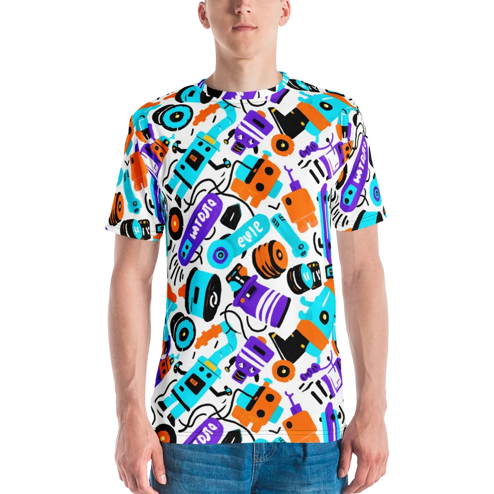 Robo Rave on Men's Crew Neck T-Shirt — Front