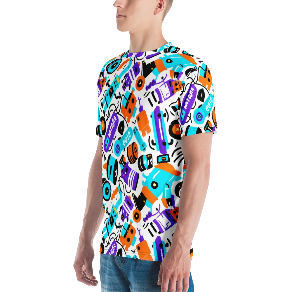 Robo Rave on Men's Crew Neck T-Shirt — Left