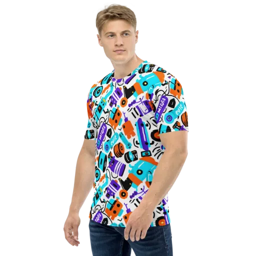 Robo Rave on a Men's Crew Neck T-Shirt