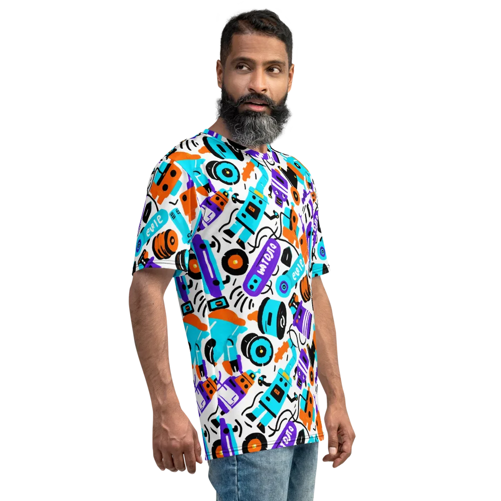 Robo Rave on Men's Crew Neck T-Shirt — Right