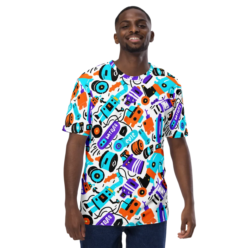 Robo Rave on Men's Crew Neck T-Shirt — Front