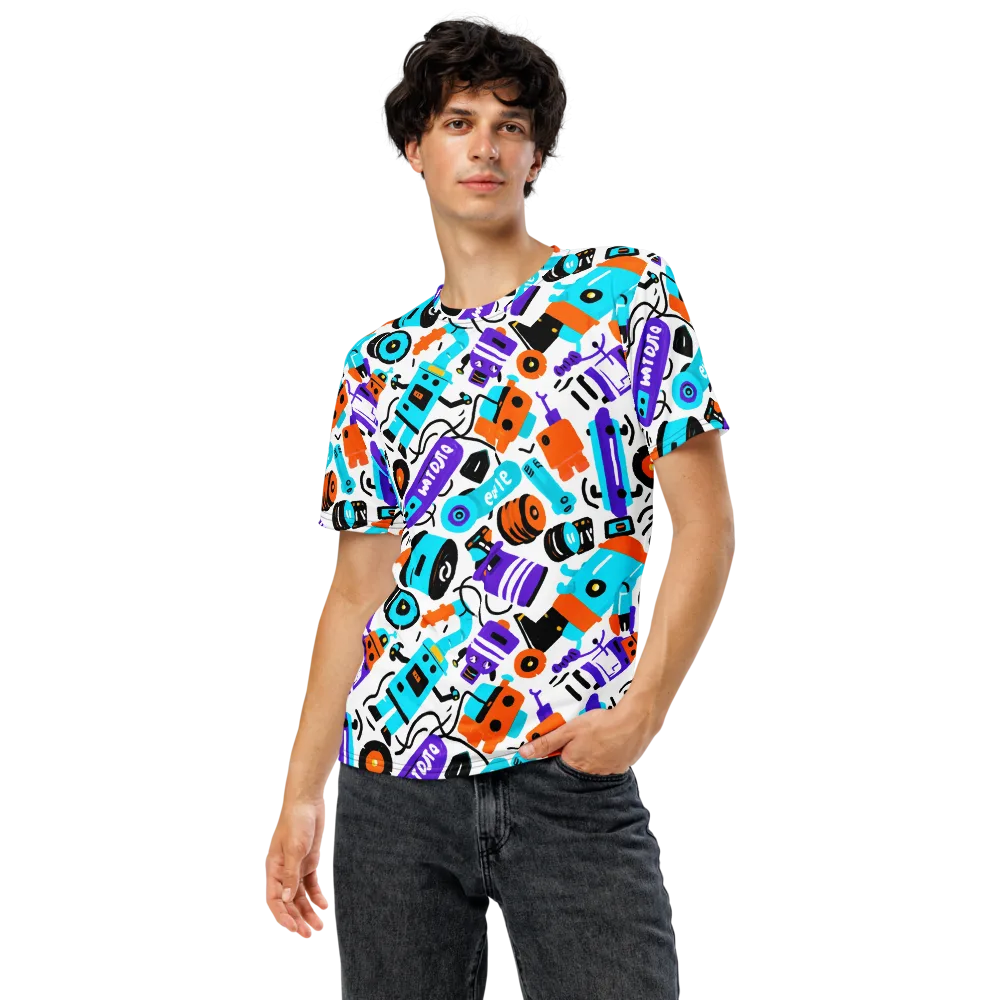 Robo Rave on Men's Crew Neck T-Shirt — Front