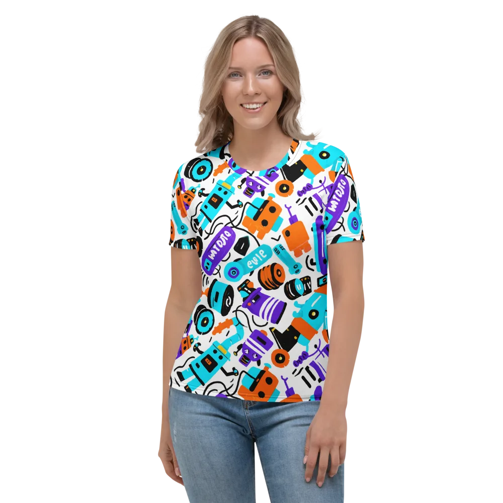 Robo Rave on Women's Crew Neck T-Shirt — Front